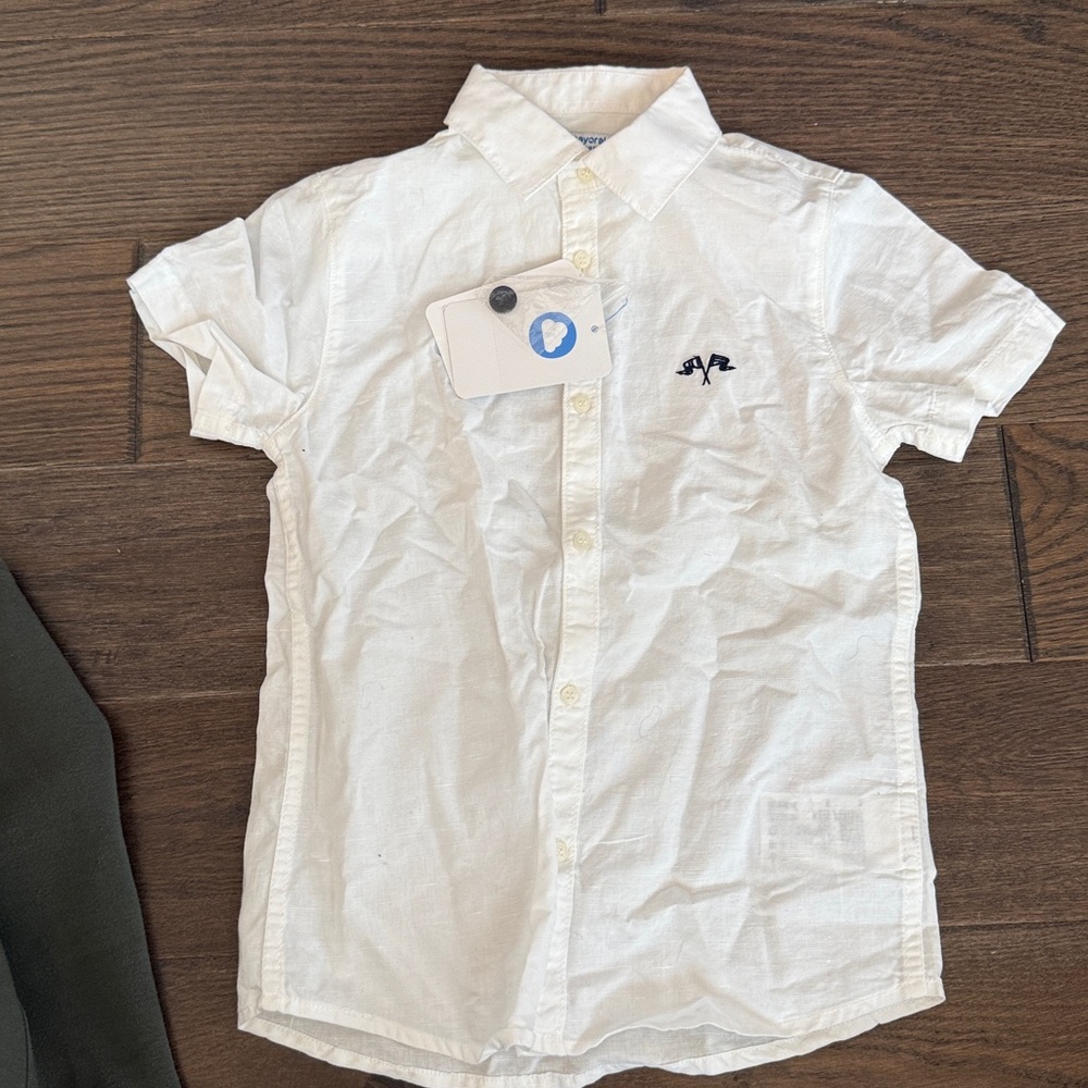 Mayoral white boys dressy shirt